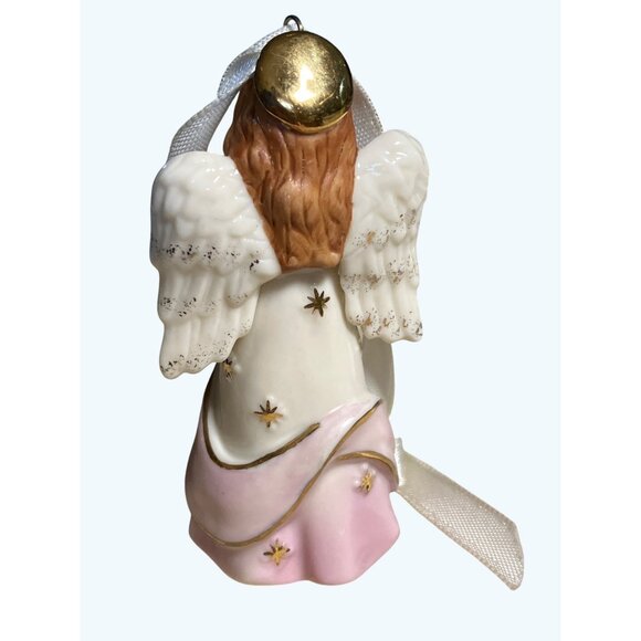 Lenox "Believe" Porcelain Angel Christmas Ornament White & Pink - Picture 8 of 10
